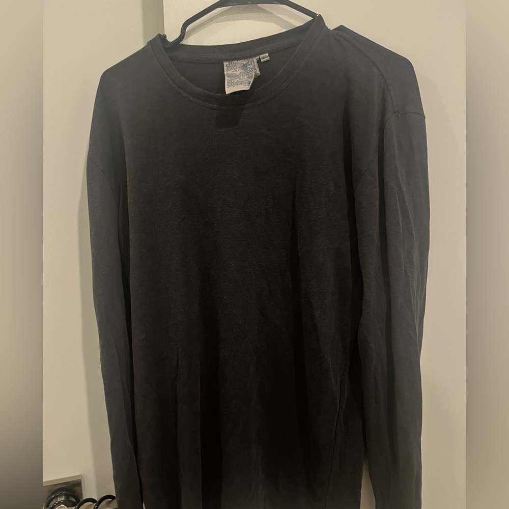 Jungmaven Long sleeve tee - 55% hemp / 45% cotton - faded black - slim fit - L